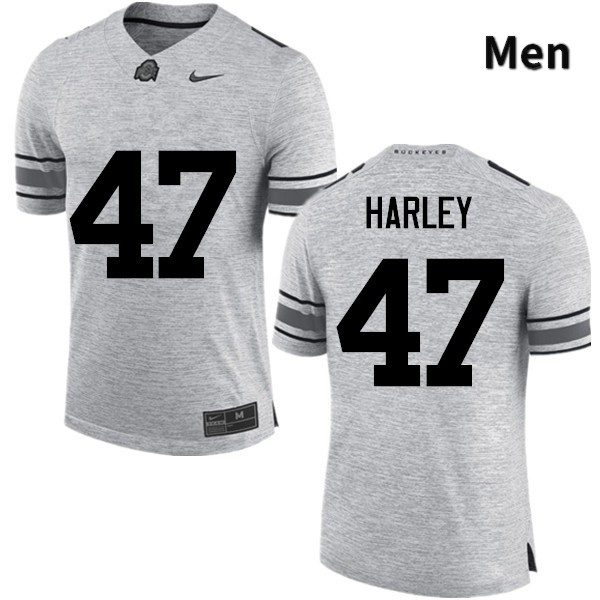 Ohio State Buckeyes Chic Harley Men's #47 Gray Game Stitched College Football Jersey